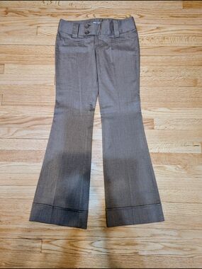 Women's Taupe Dress Pants with Flared Hem